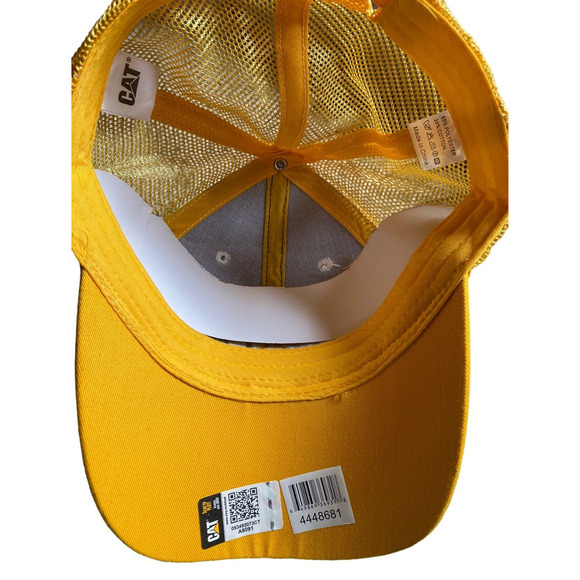 Caterpillar CAT Equipment Trucker Black and Yellow Mesh Adjustable Cap Hat - Picture 5 of 6